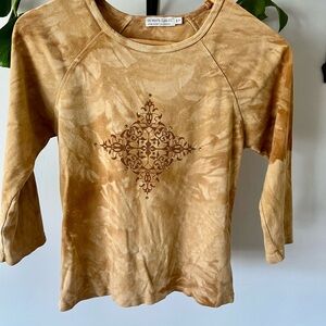 Tie-Dye Medallion Sweatshirt in Warm Tan